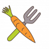 dessin carotte et rateau